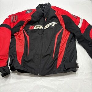SHIFT  Backdraft Red Black Padded Sleeve Back Armor Motorcycle Jacket Men’s XL